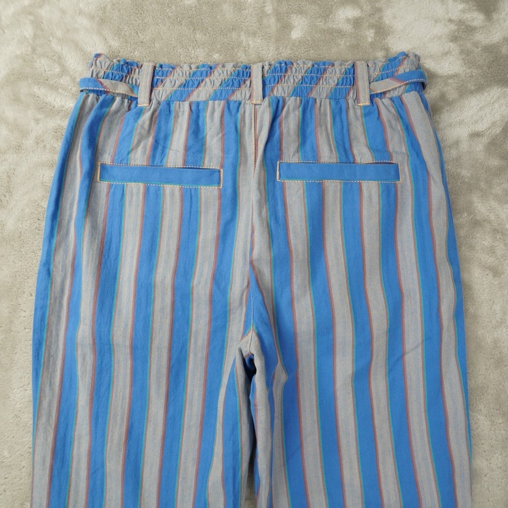 Free People Marielle Pull-On Pants Womens Small Blue Stripe Beach Ankle - Picture 4 of 11